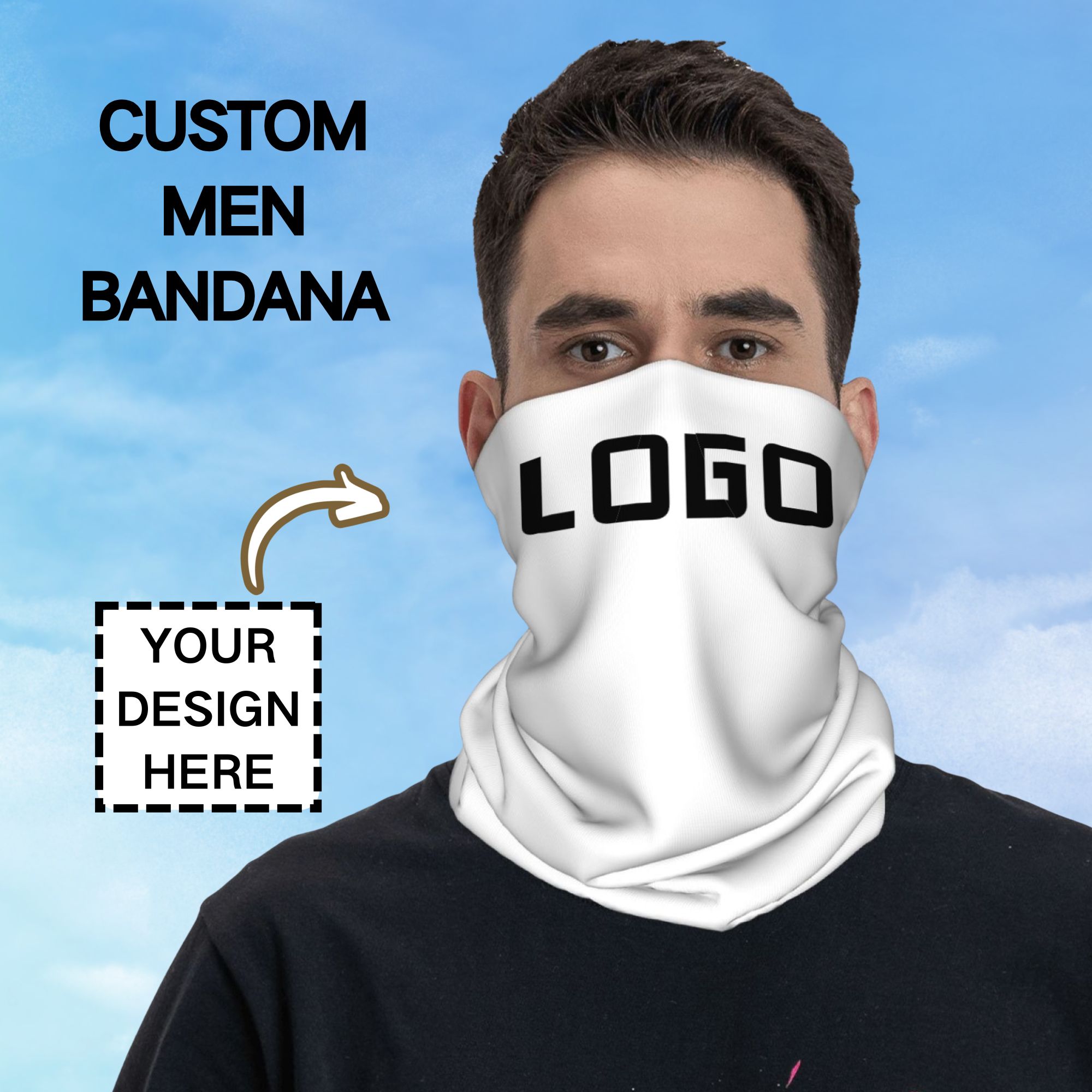 Neck Gaiter Face Cover - غطاء رقبة رياضي للرجال بتصميم مخصص