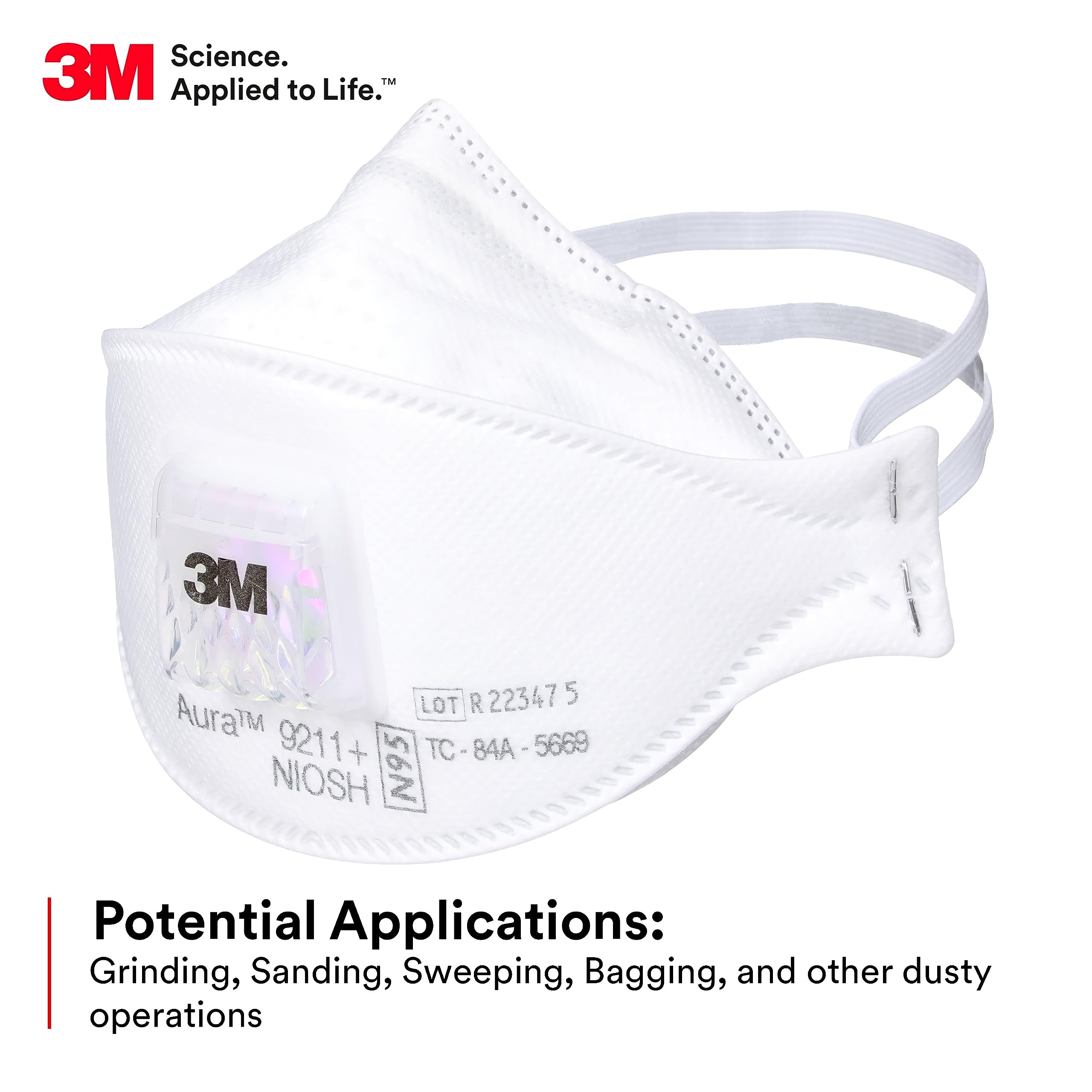 Dust Mask Construction - 3M هالة 9211 + التنفس الجسيمات