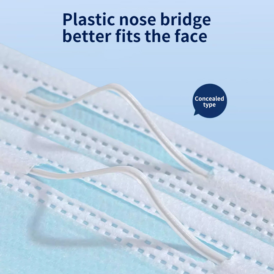 100 قطعة من أقنعة الوجه المصنو - مراجعة Disposable Mask Blue وسعره